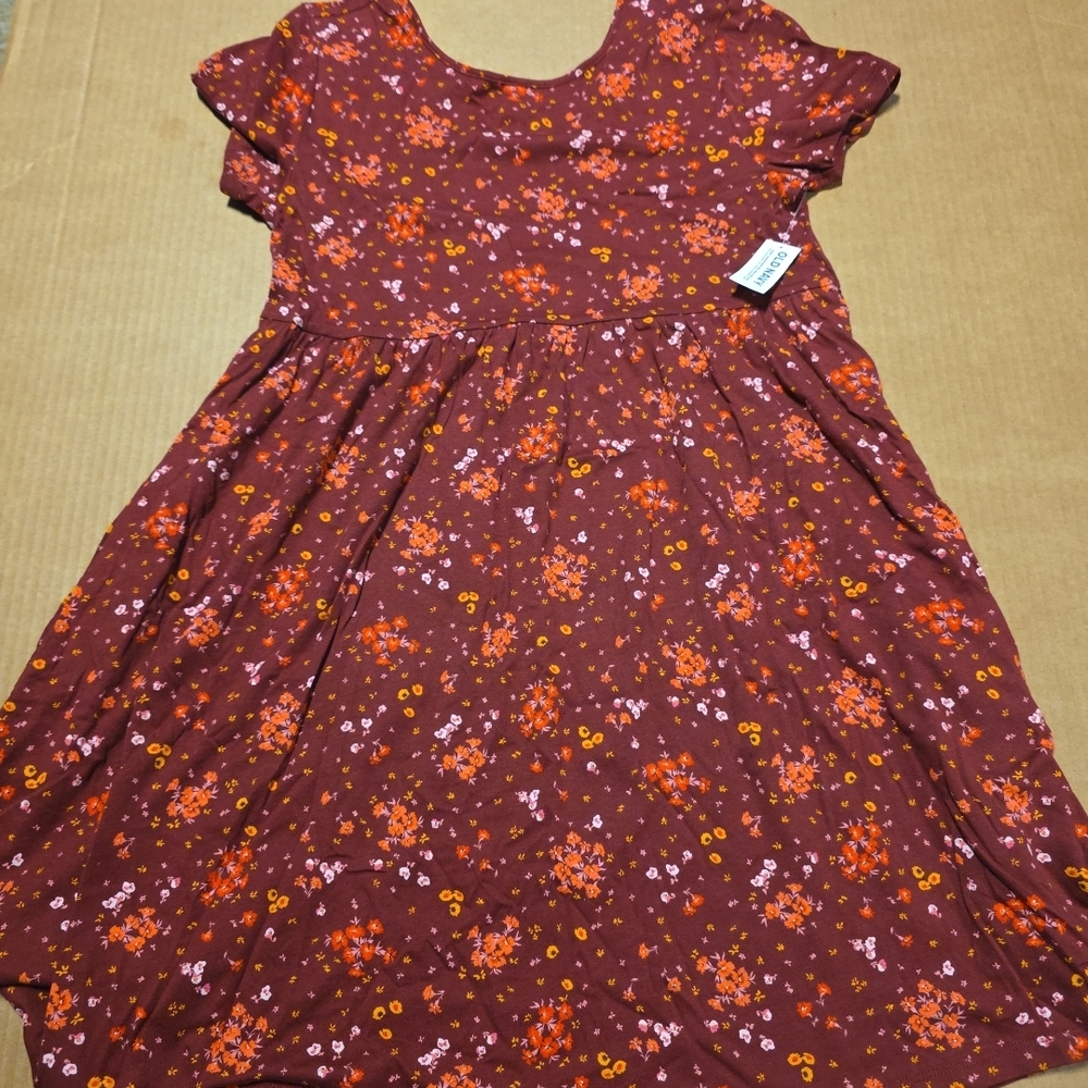 Old Navy Maroon Floral Midi Dress
